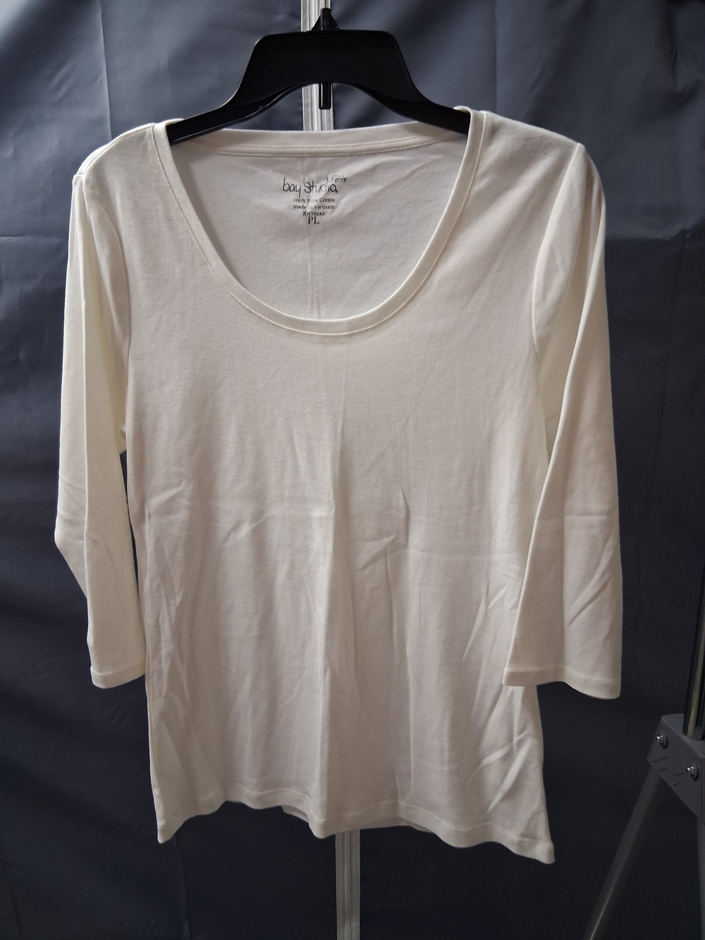 Bay Studio Cream Scoop Neck Women's Top